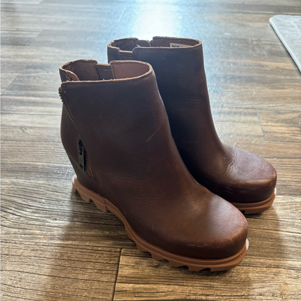 Brown Wedge Ankle Boots